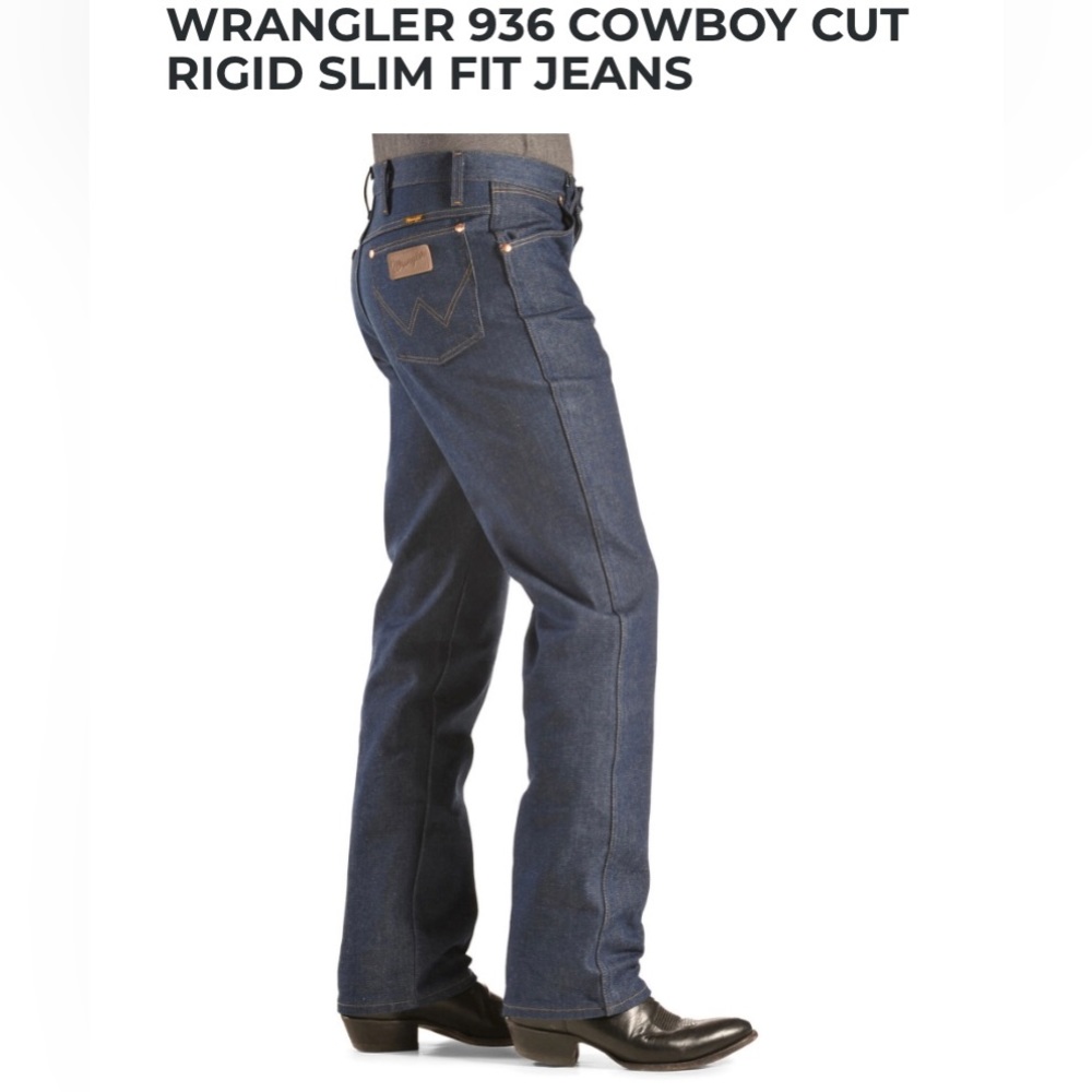 Slim Fit 36x36 Men’s Wrangler 936DEN. Like New. Has been starched. Has creases. - Picture 10 of 10